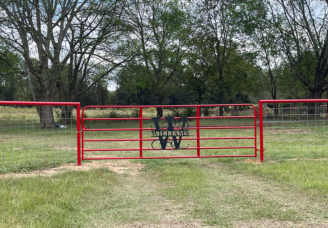 The main Premium Texas Beef gate.